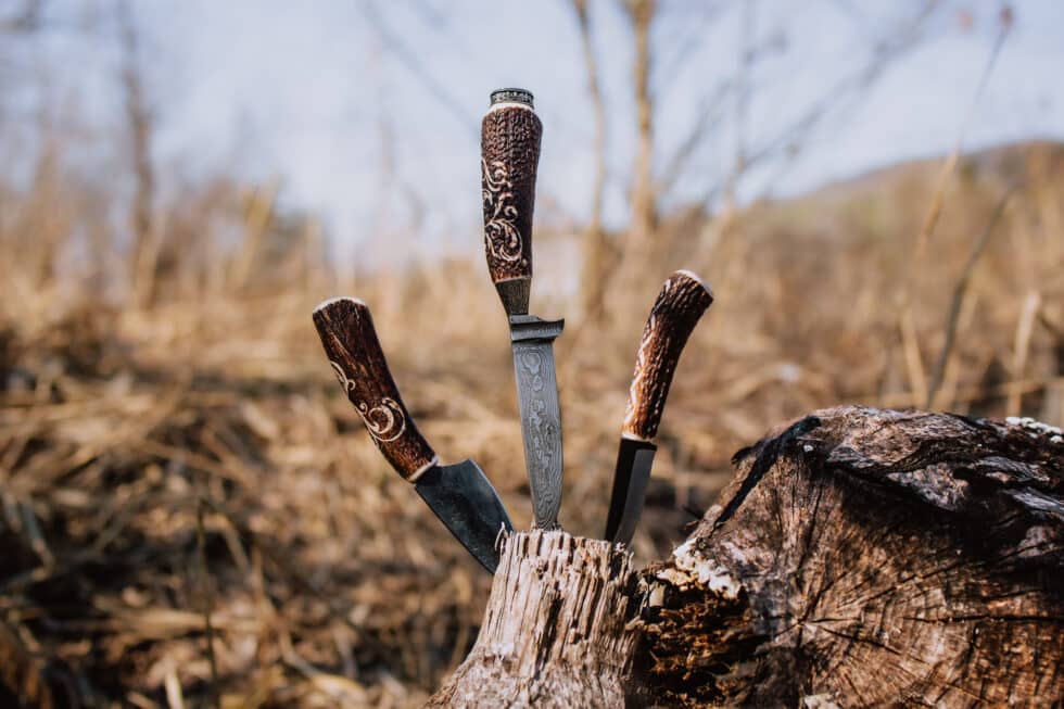 messer gravuren mit hirschhorn griff von mk gravurkunst kaernten