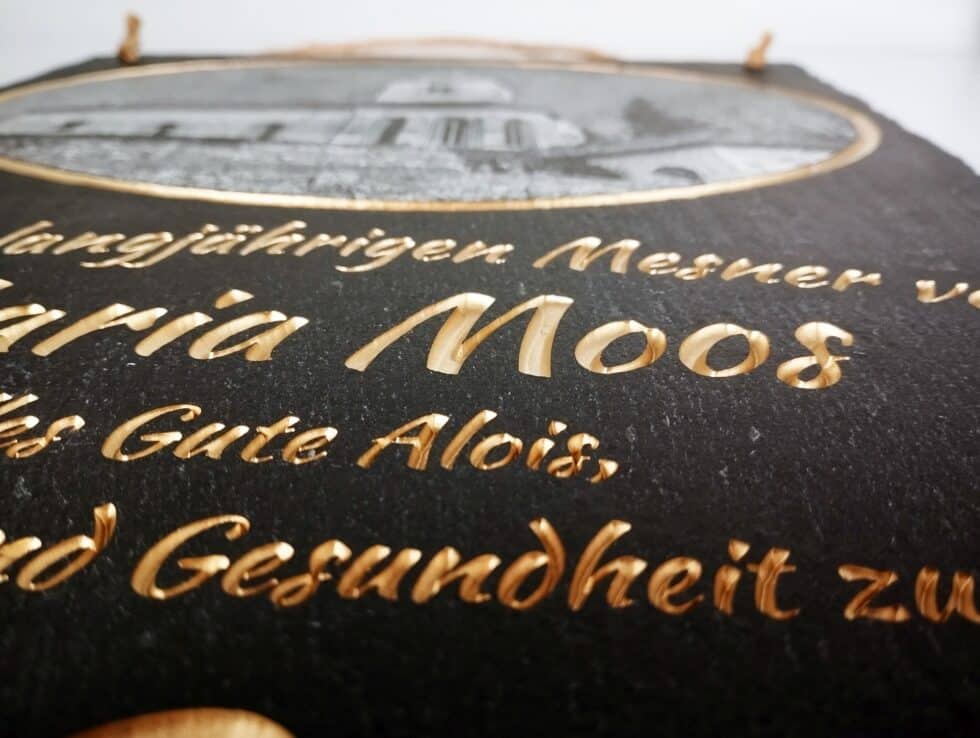 Schiefer- Schieferplatte gravur Kaernten- geschenk firmengeschenk-ehrentafel graviert-geburtstag gravur