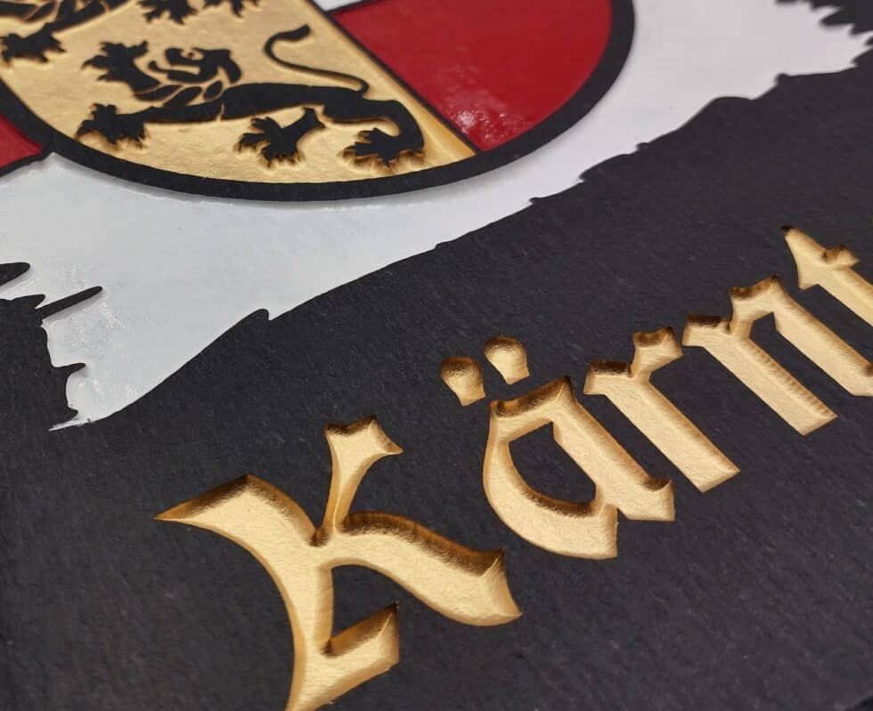 Schiefer Schieferplatte gravur Kaernten geschenk firmengeschenk ehrung